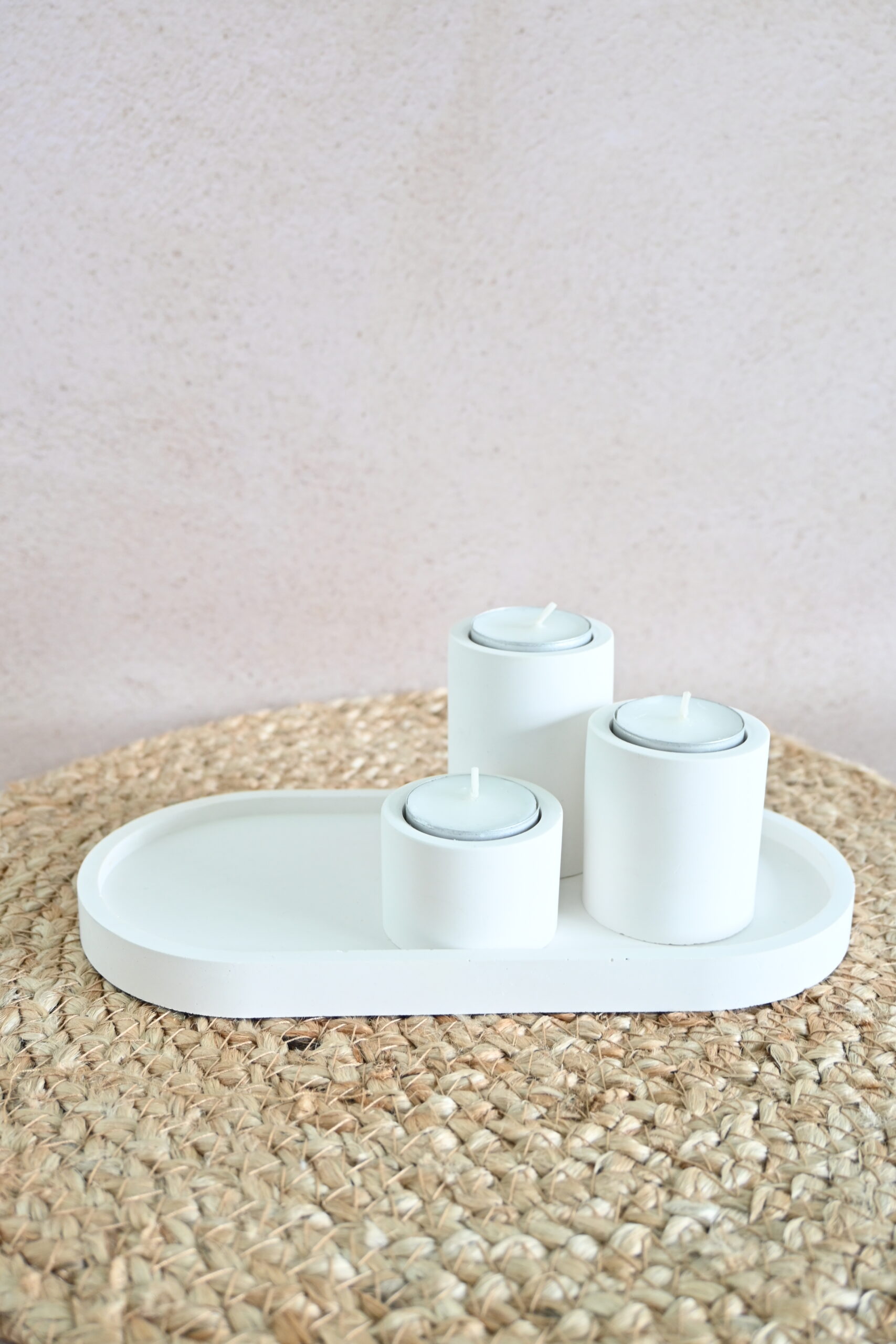 Ovaal schaaltje met theelichthouders