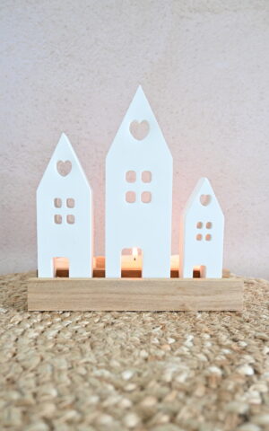 Huisjes met theelichtjes