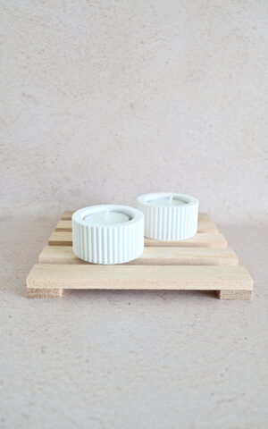 Geribbelde theelichthouder - klein