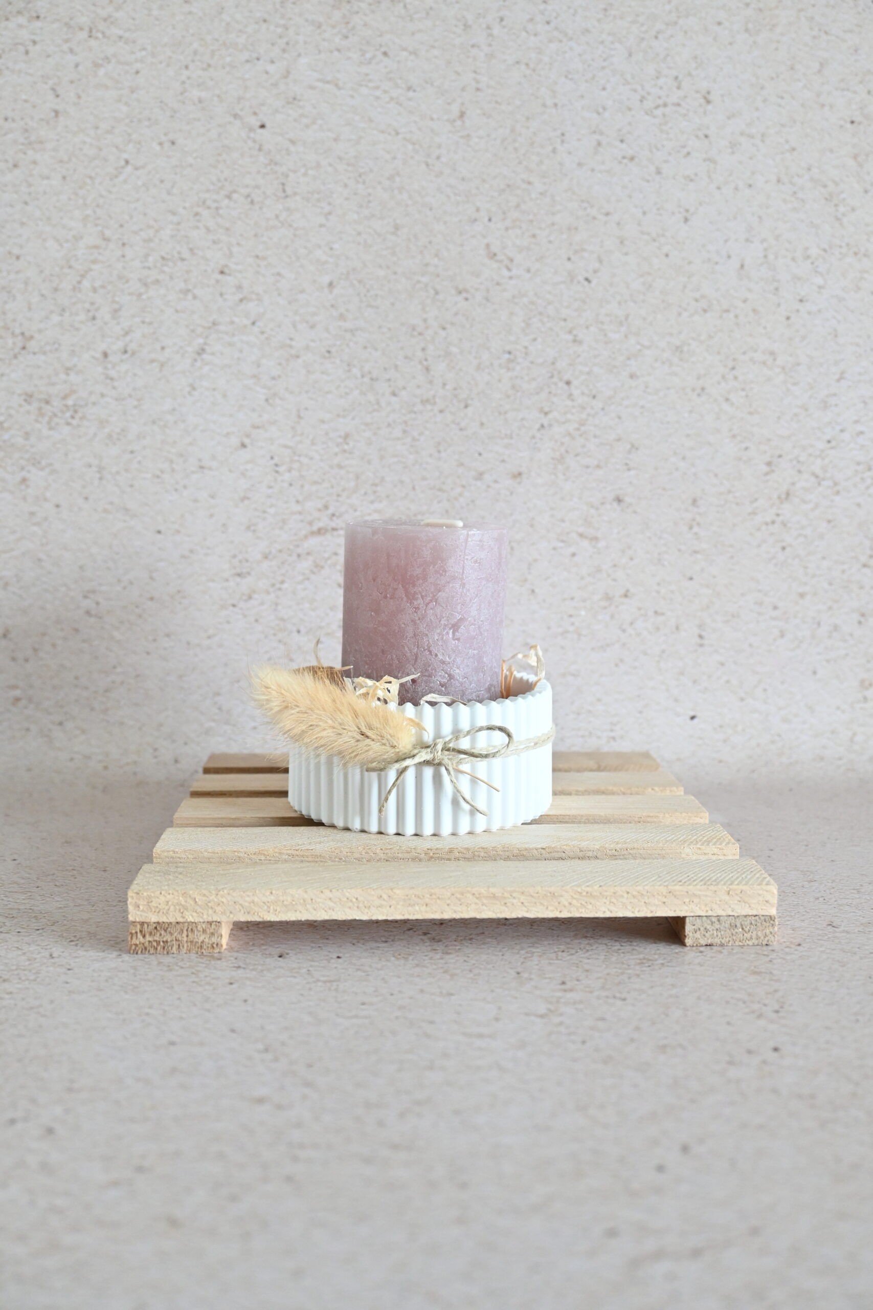 Geribbelde theelichthouder - groot - Afbeelding 3