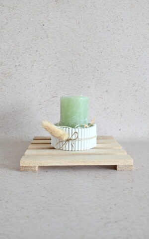 Geribbelde theelichthouder - groot