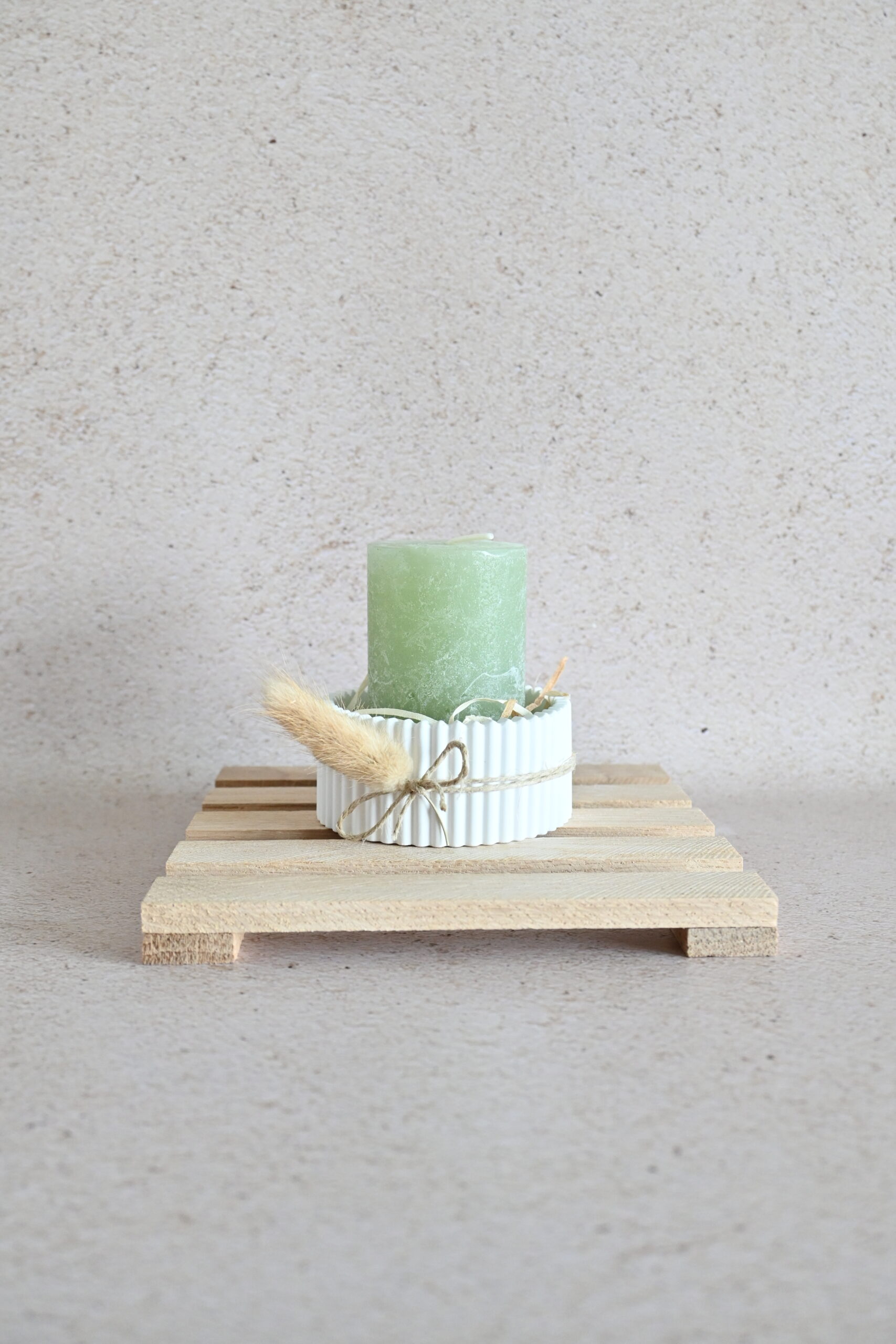 Geribbelde theelichthouder - groot