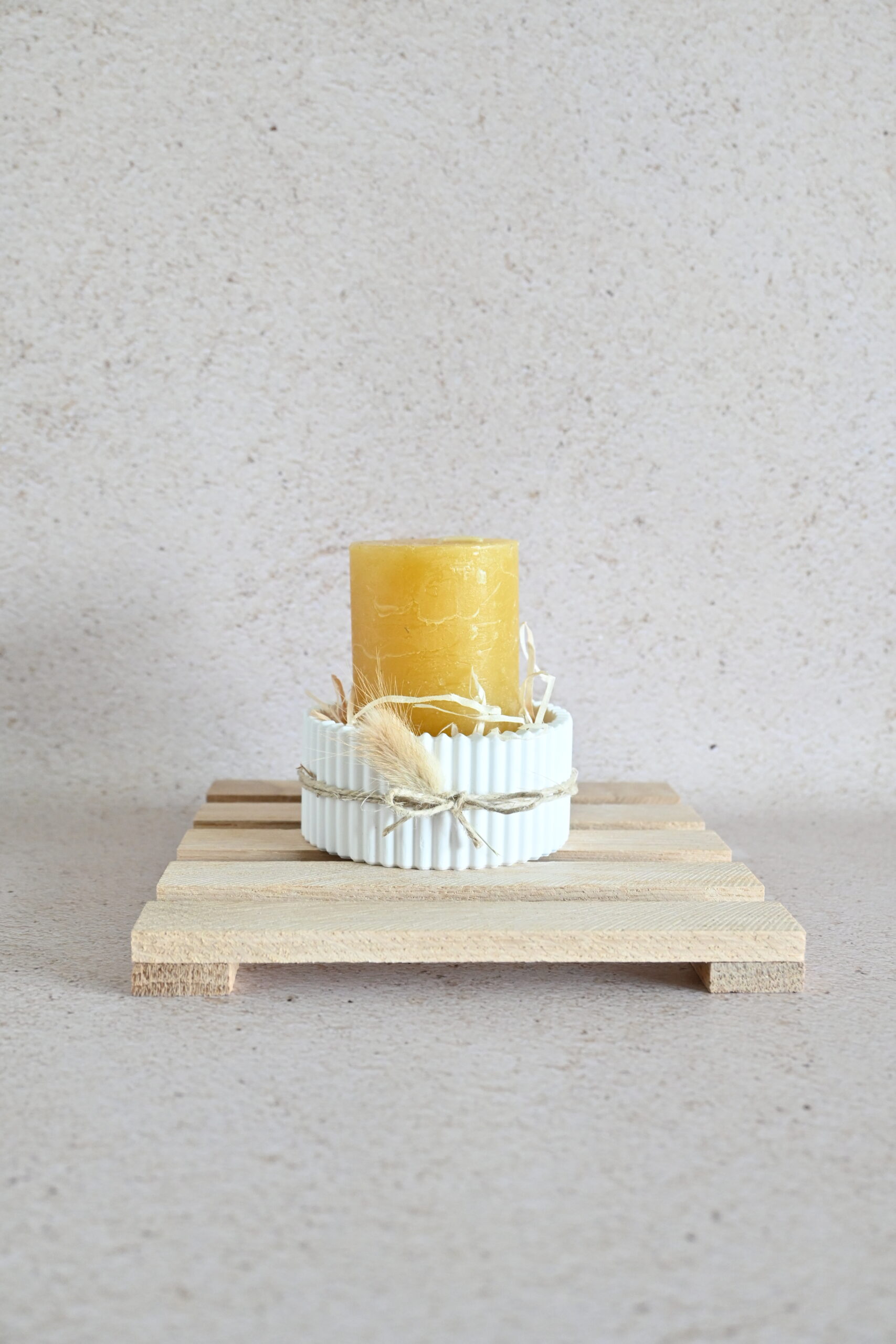 Geribbelde theelichthouder - groot - Afbeelding 2