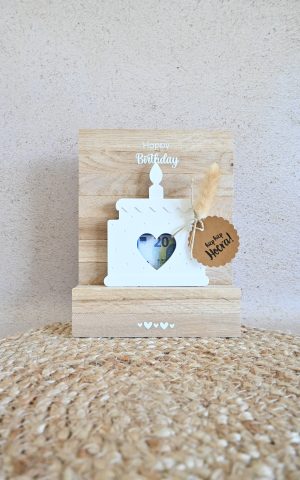 Verjaardagstaarthouder met hout