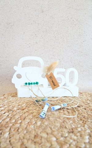 Langwerpige theelichthouder met gleuf - auto