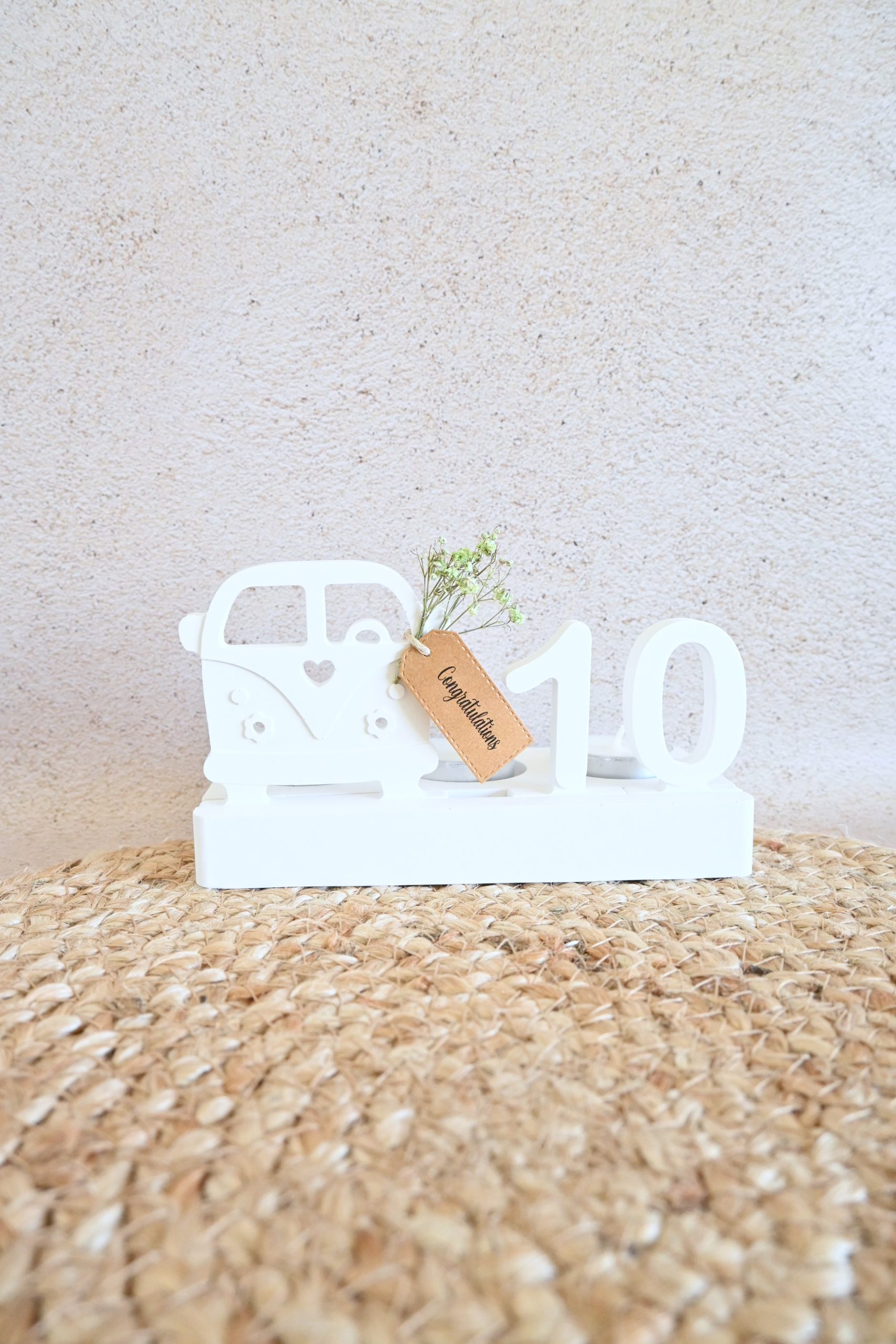 Langwerpige theelichthouder met gleuf - busje