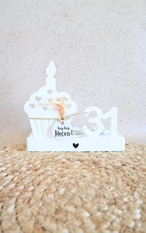 Langwerpige theelichthouder met gleuf - cupcake