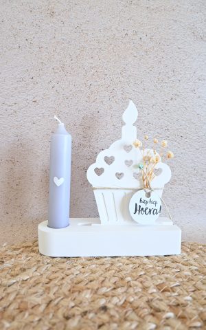 Kaarsenhouder met gleuf - cupcake