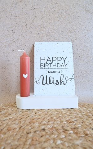 Kaarsenhouder met gleuf - verjaardagskaartje