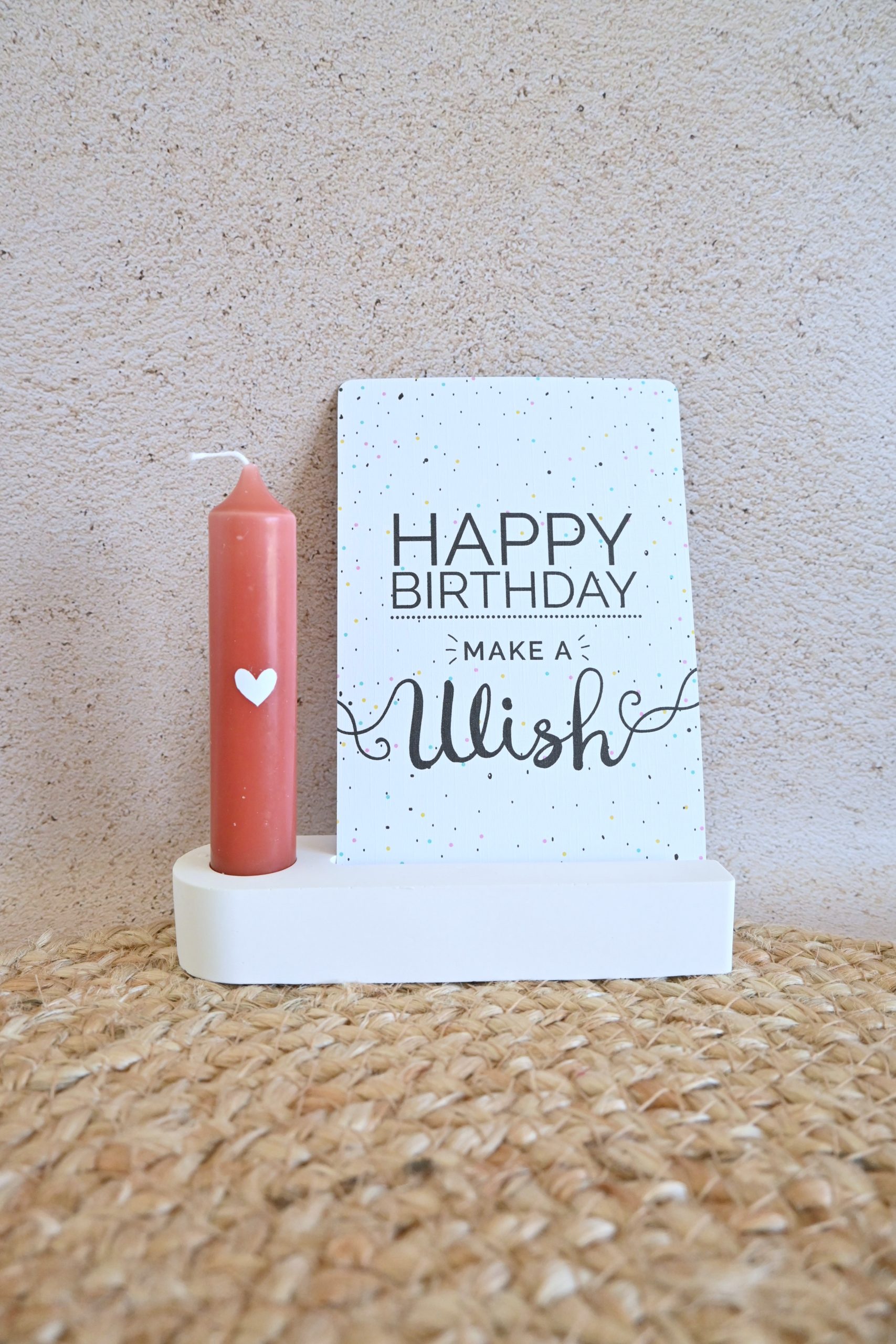 Kaarsenhouder met gleuf - verjaardagskaartje