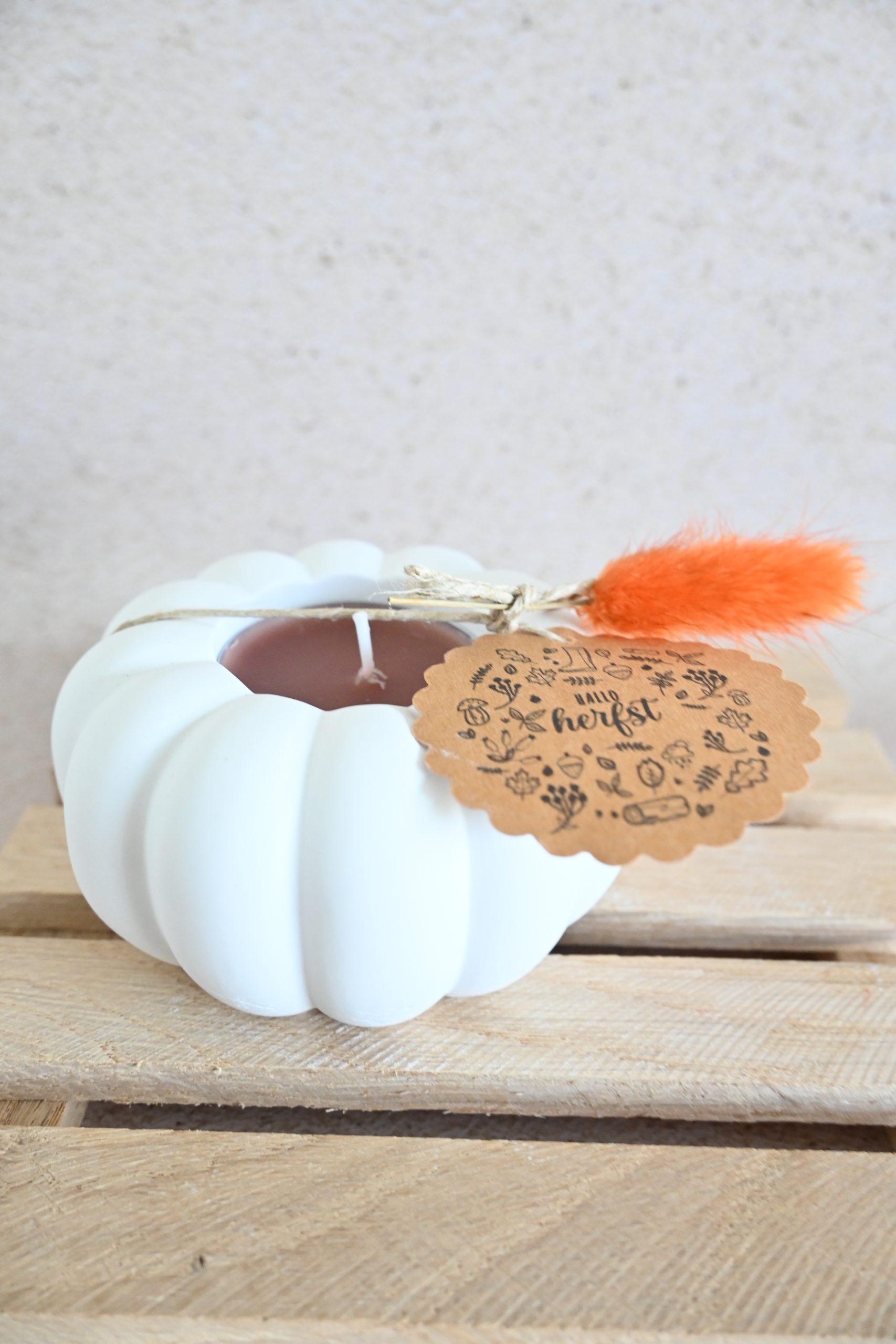 Theelichthouder - pompoen - Afbeelding 2