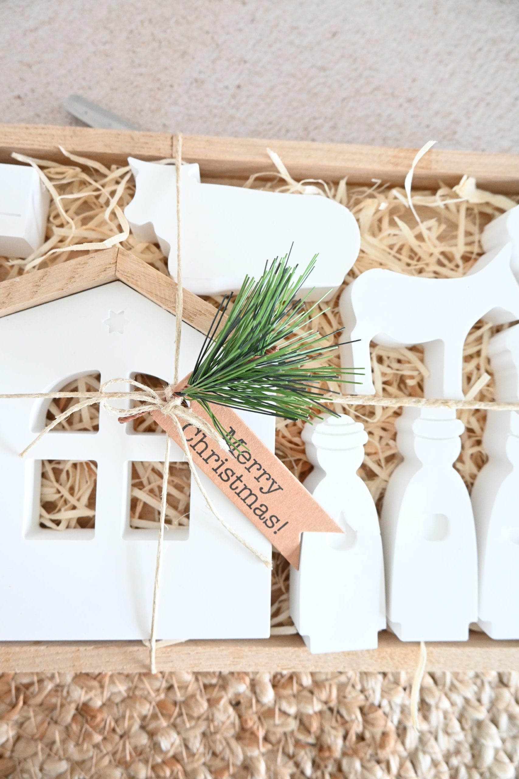 Kerststal L - houten plateau - Afbeelding 2