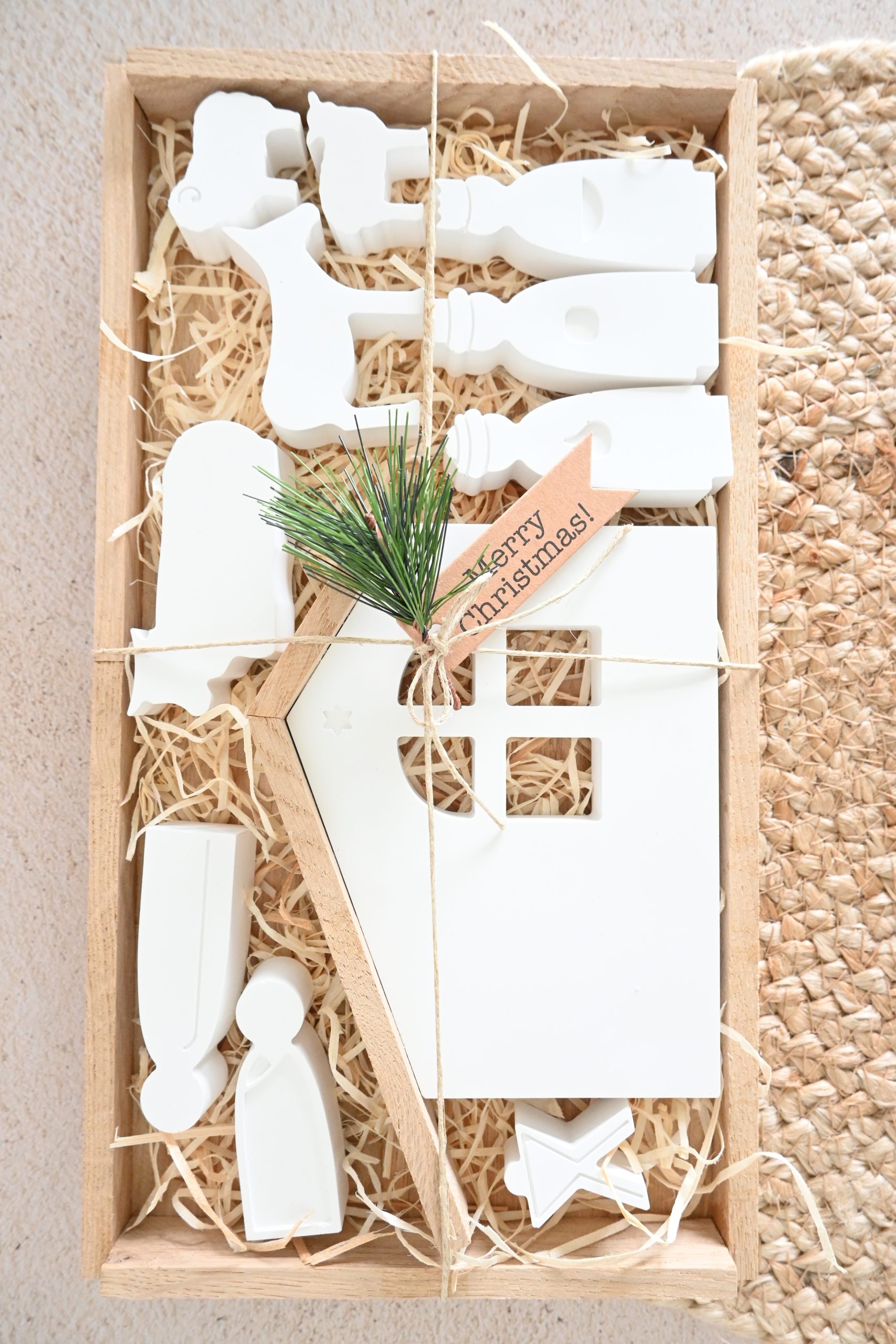 Kerststal L - houten plateau - Afbeelding 4