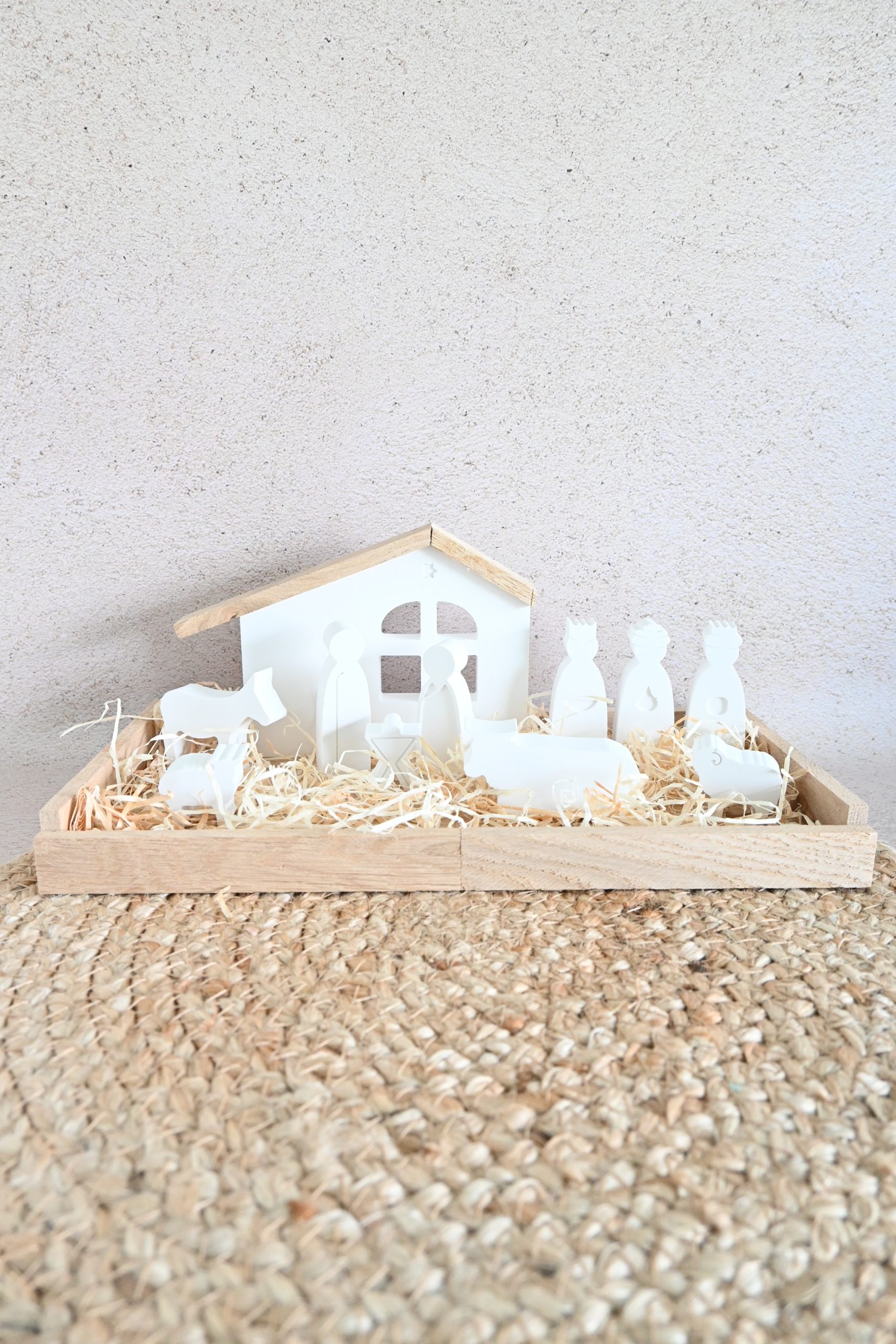 Kerststal L - houten plateau