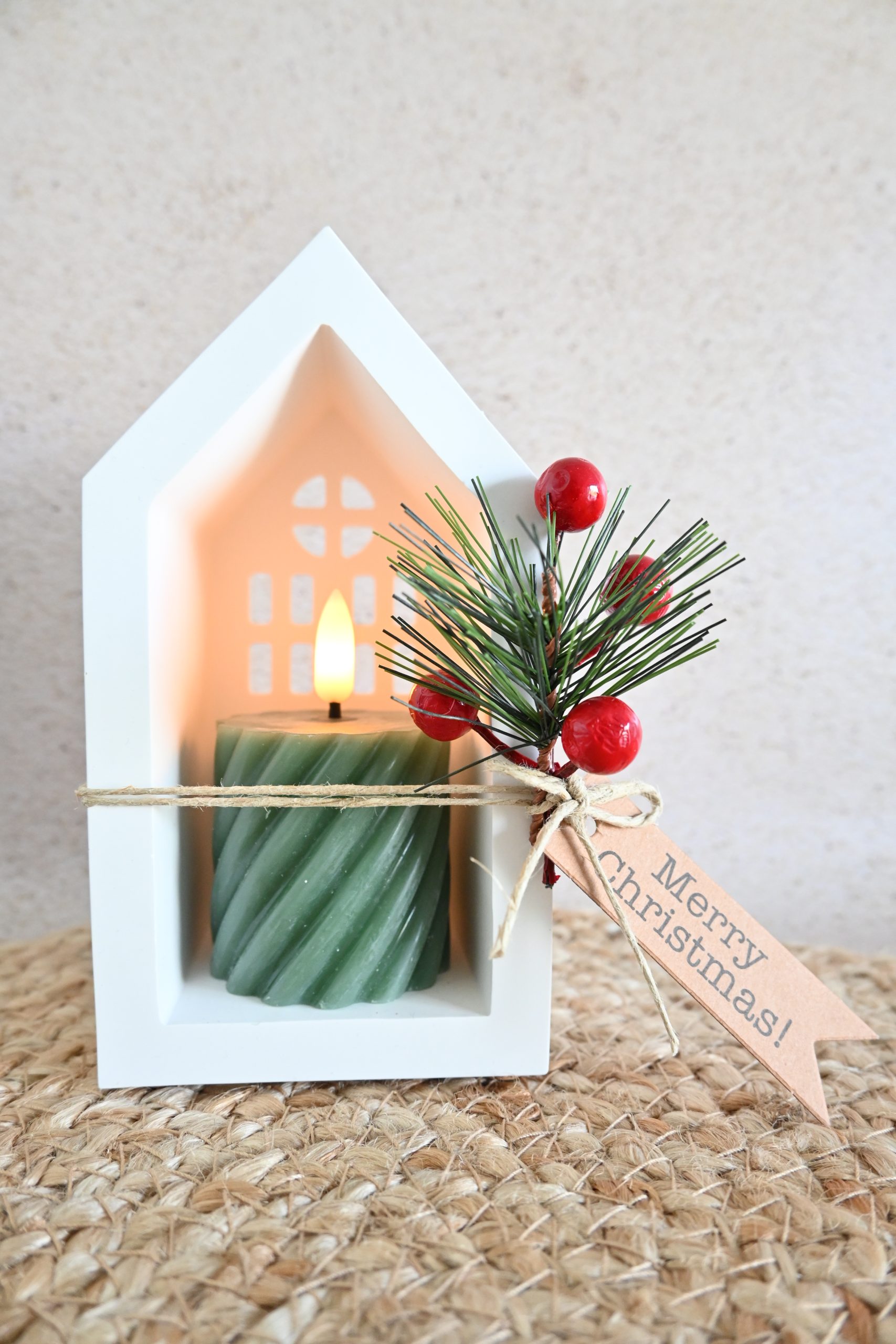 Huisje met LED kaars - Kerst - Afbeelding 3