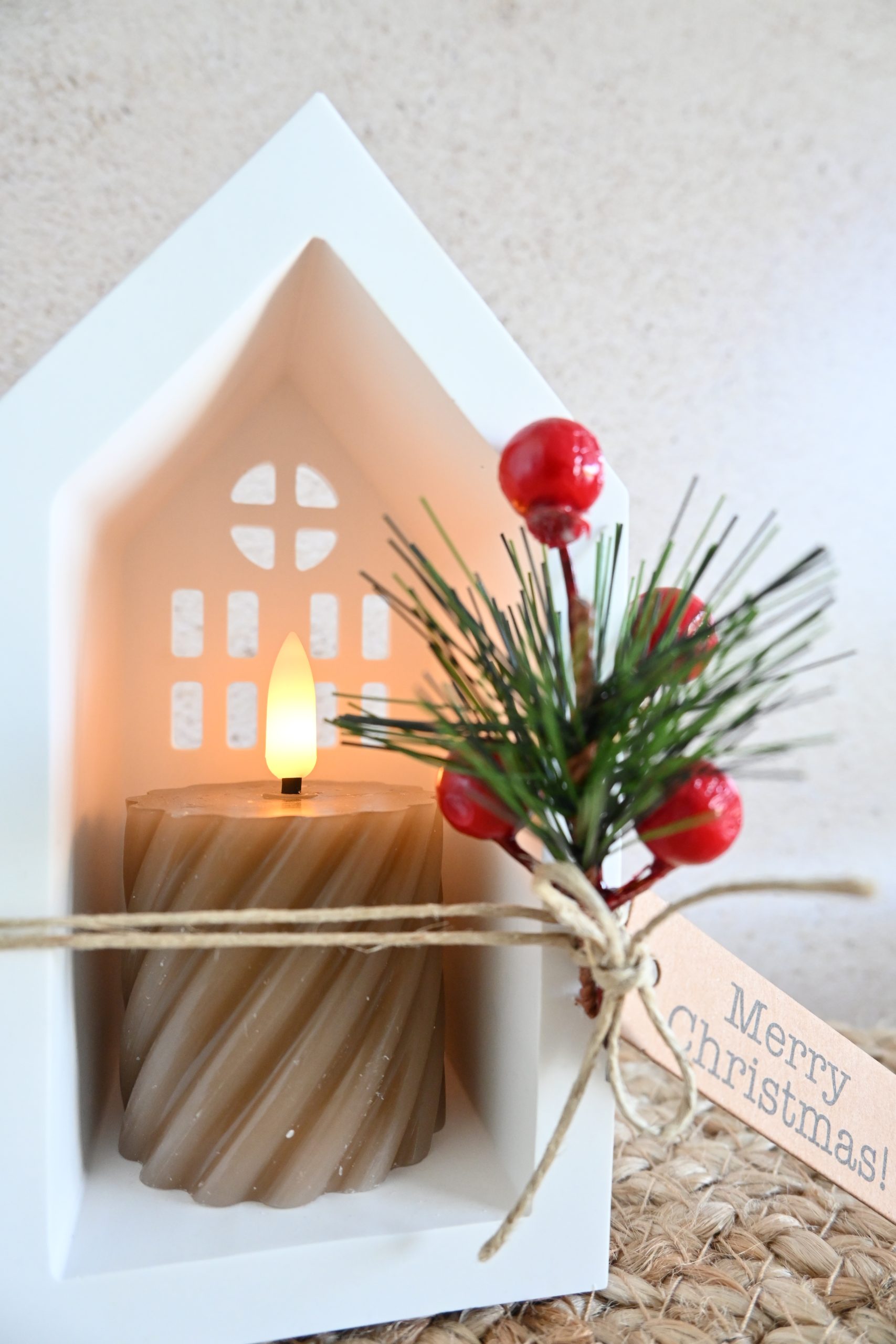 Huisje met LED kaars - Kerst - Afbeelding 4