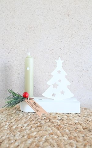 Kaarsenhouder met gleuf - kerstboom