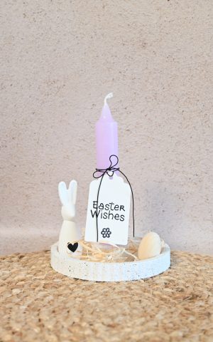 Ronde geribbelde kaarsenhouder - paashaas