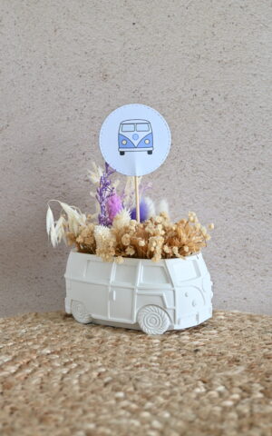 Busje met droogbloemen