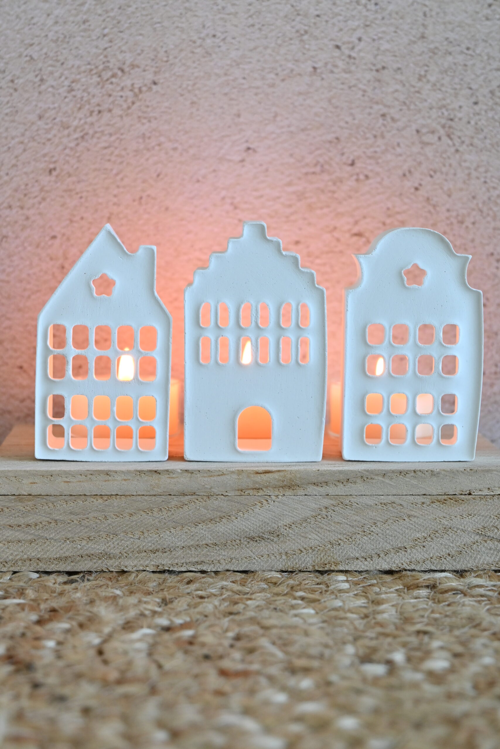 Stadshuisjes met theelichtjes - Afbeelding 2