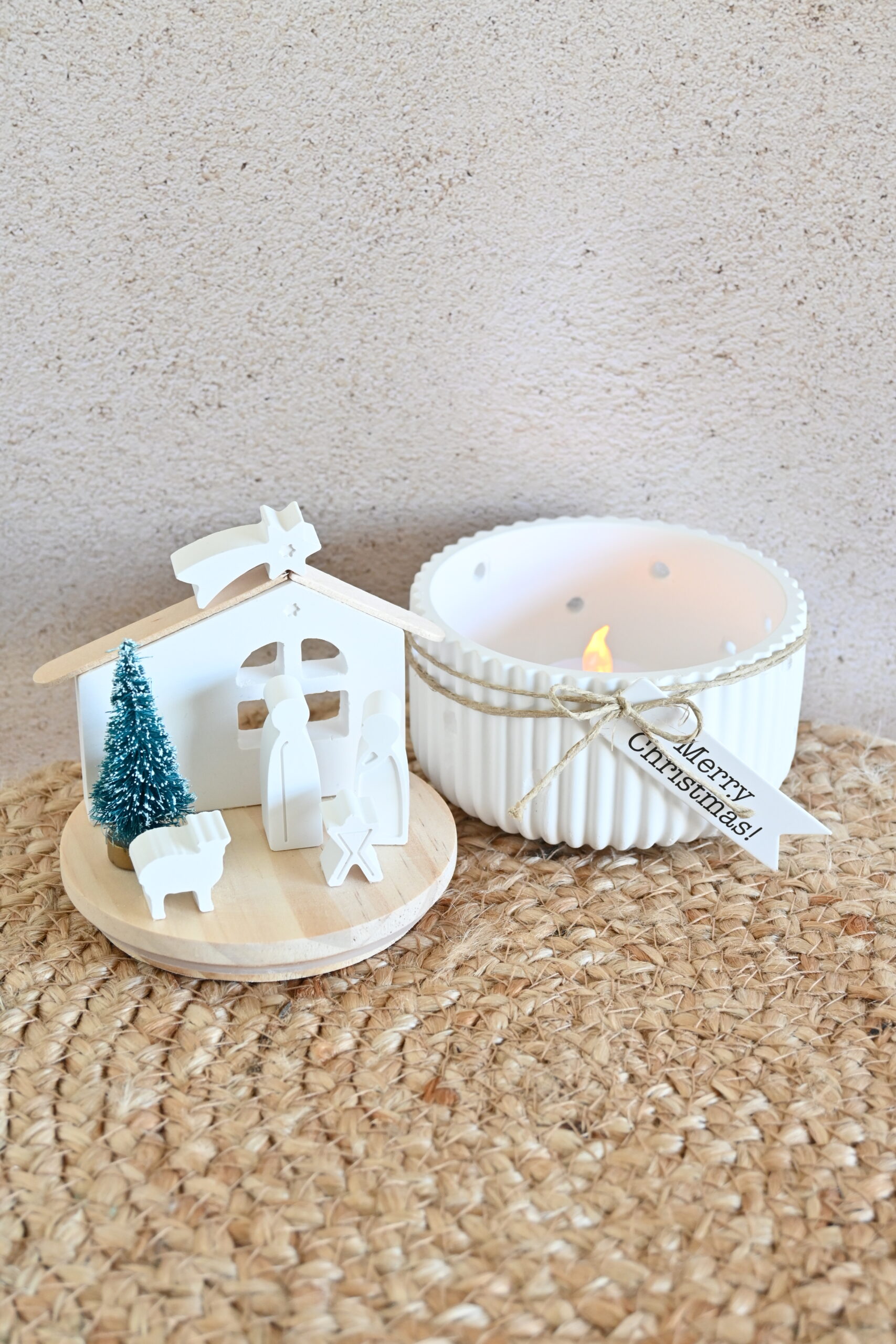Geribbeld potje met mini-kerststal - Afbeelding 3