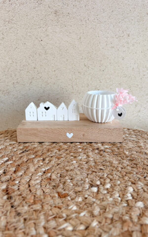 Theelichtje met huisjes