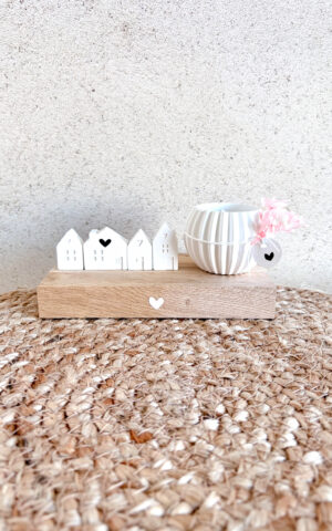 Theelichtje met huisjes