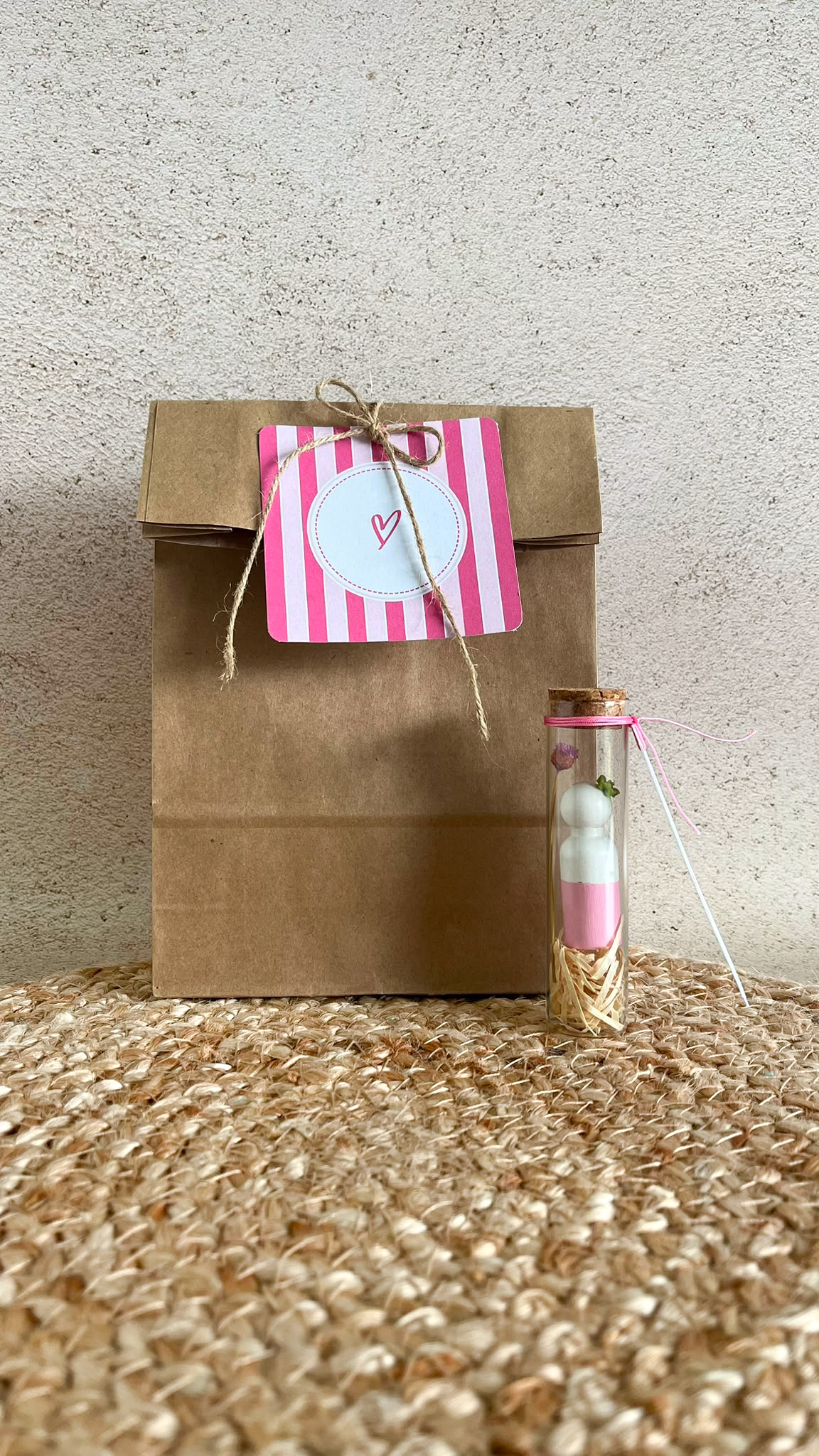 Glazen buisje met pegdoll - meter